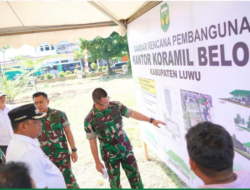 Perkokoh Sinergi Teritorial, Bupati Luwu dan Danrem 141/Toddopuli Letakkan Batu Pertama Koramil Belopa